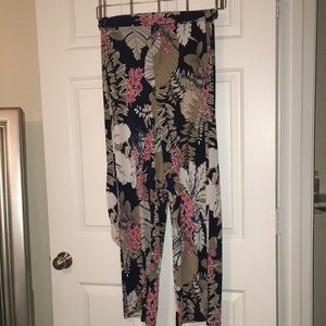 Floral wide leg pants